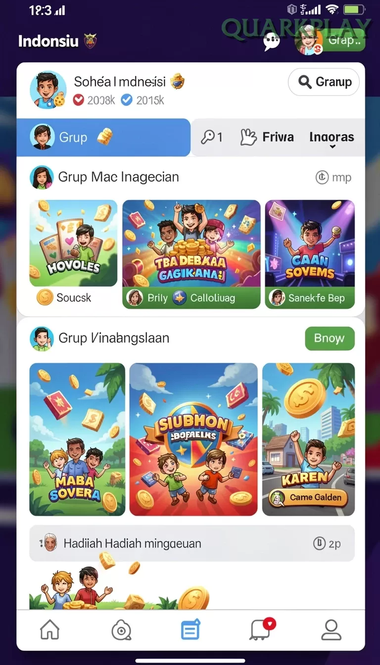 Cuplikan layar 7777W — halaman utama